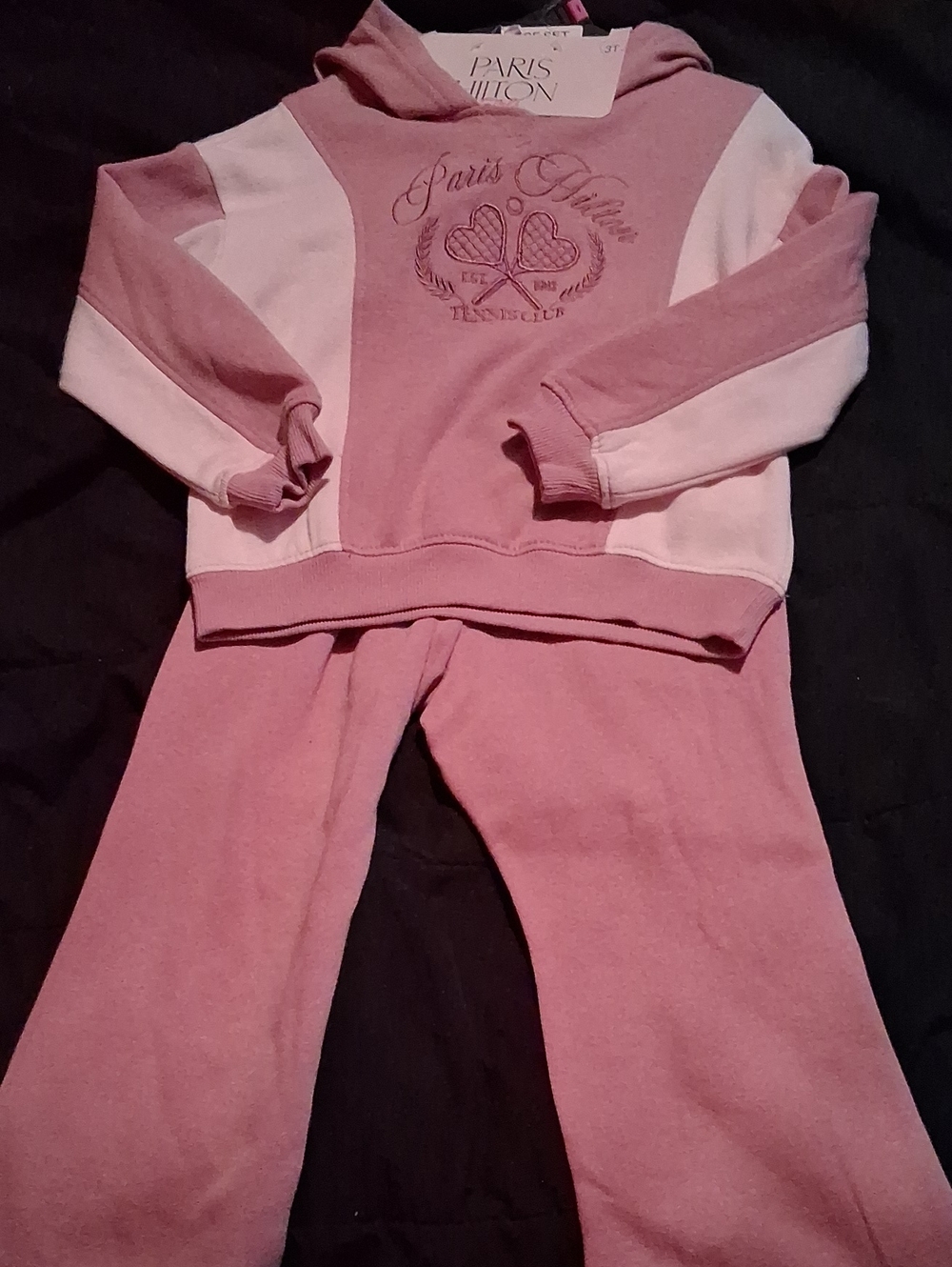 Paris Hilton Dusty Pink & Light Pink Hooded Sweat Set